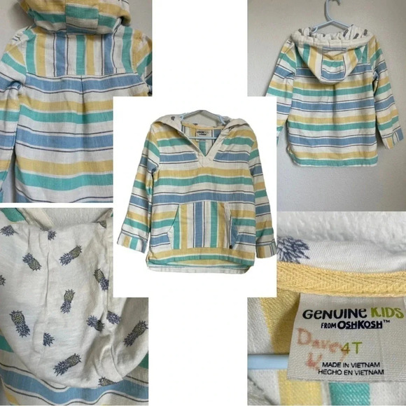 7 Piece Bundle! 3 shirts, 3 jackets and 1 vest!  4T- Plaid- Dinosaur- Stripes - Picture 5 of 9